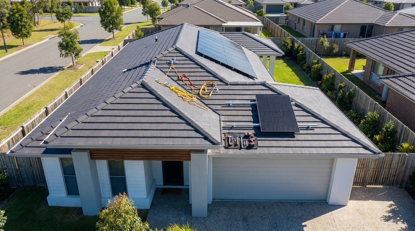 Drone photograph of a warehouse or industrial property